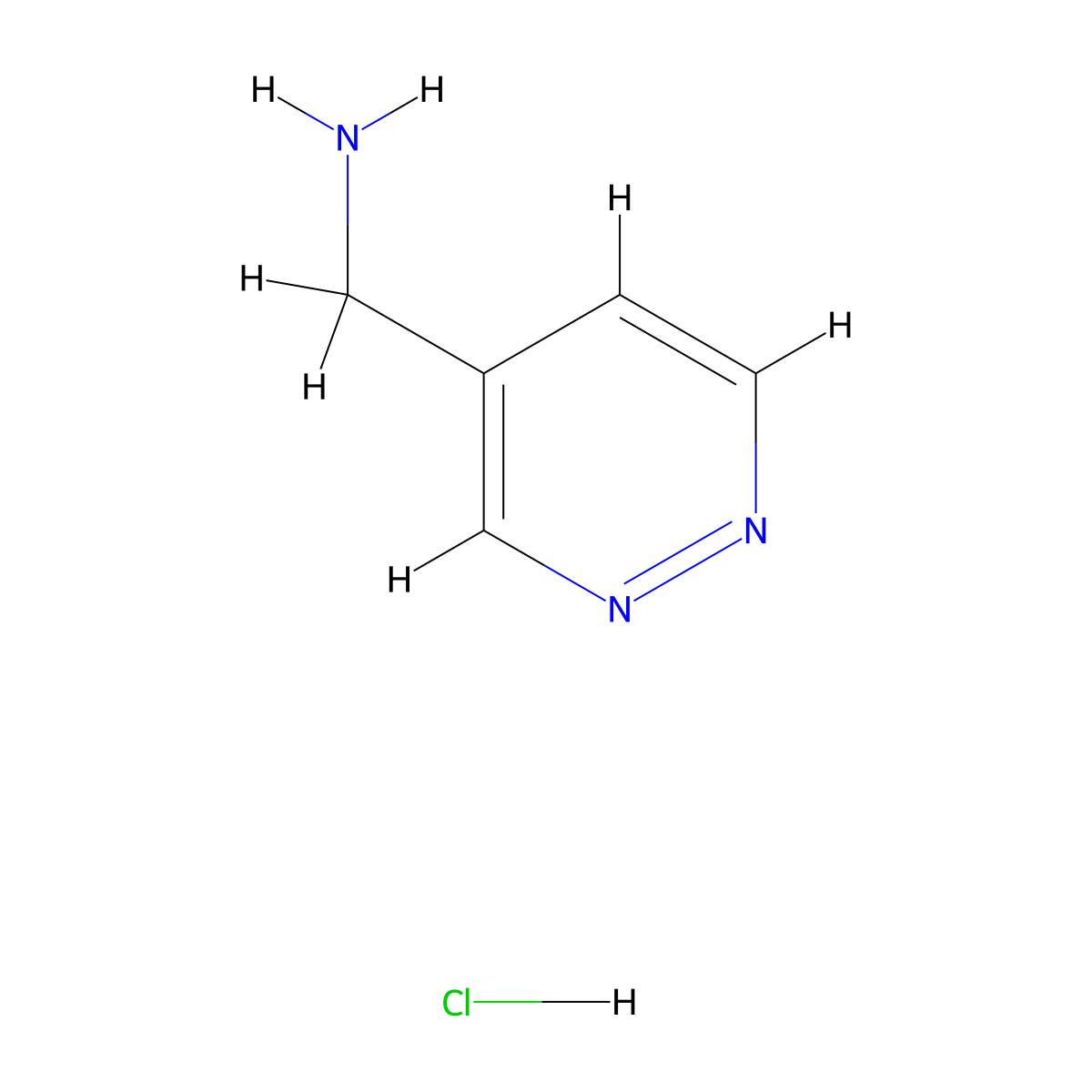 4-Pyridazinemethanamine hydrochloride molecular structure, CAS 1351479-13-4