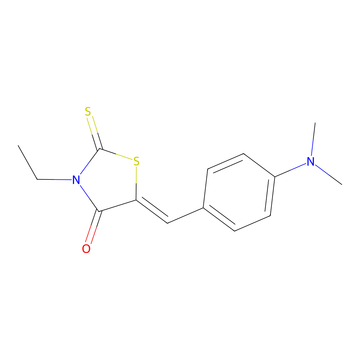 5-((4-(Dimethylamino)phenyl)methylene)-3-ethyl-2-thioxo-1,3-thiazolidin-4-one molecular structure, CAS 1351484-76-8
