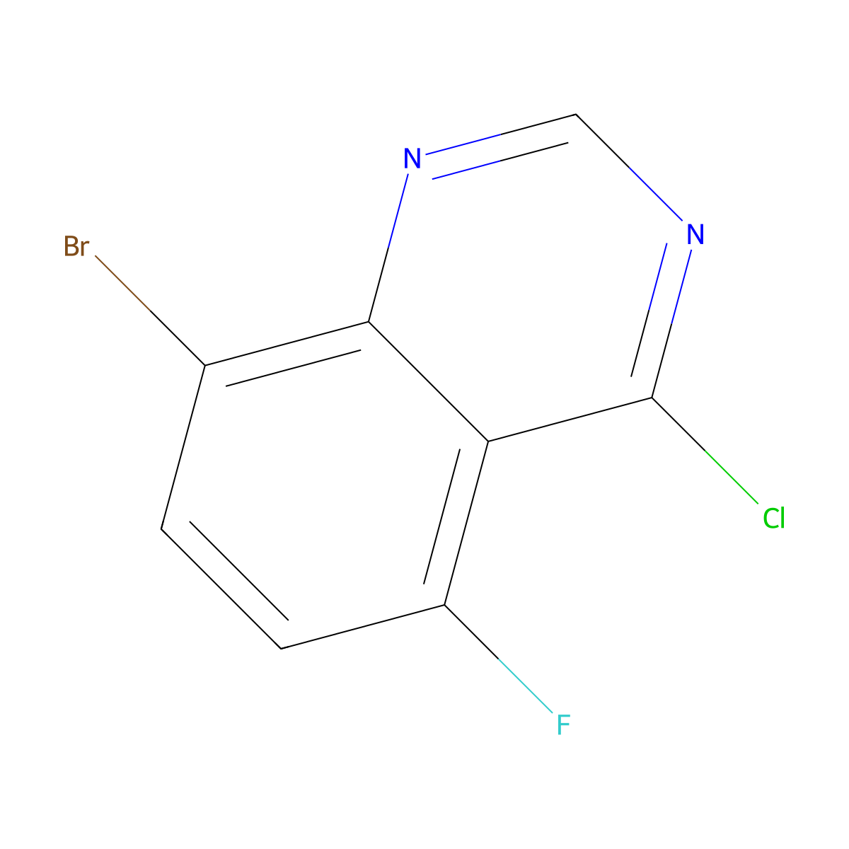 8-Bromo-4-chloro-5-fluoroquinazoline molecular structure, CAS 1351499-20-1