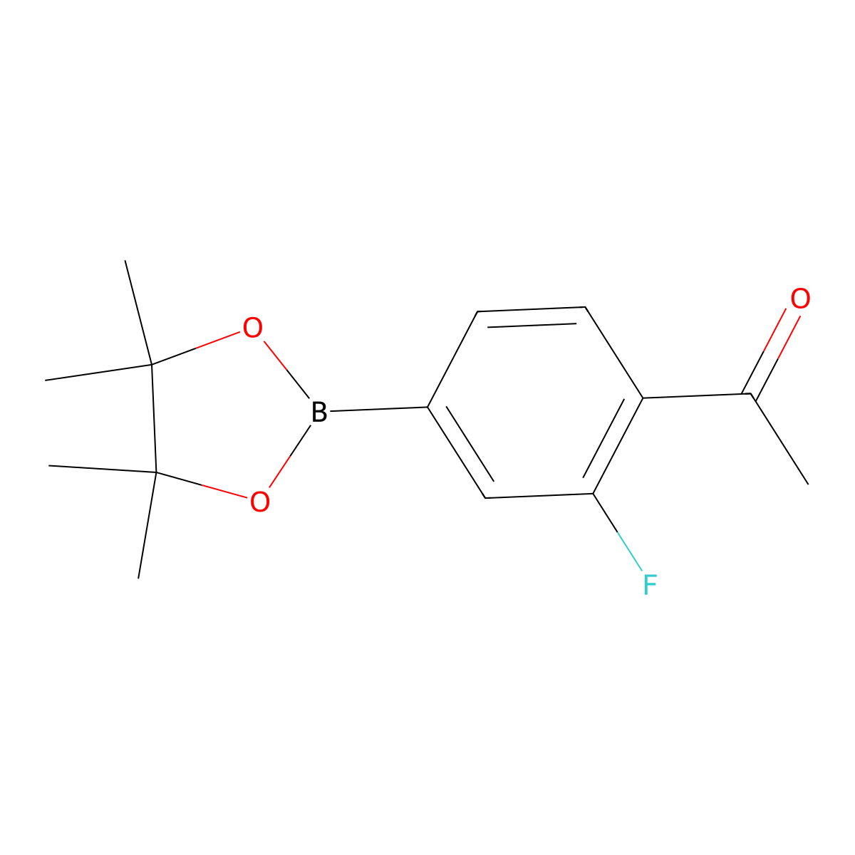 1-(2-Fluoro-4-(4,4,5,5-tetramethyl-1,3,2-dioxaborolan-2-yl)phenyl)ethan-1-one molecular structure, CAS 1351499-39-2