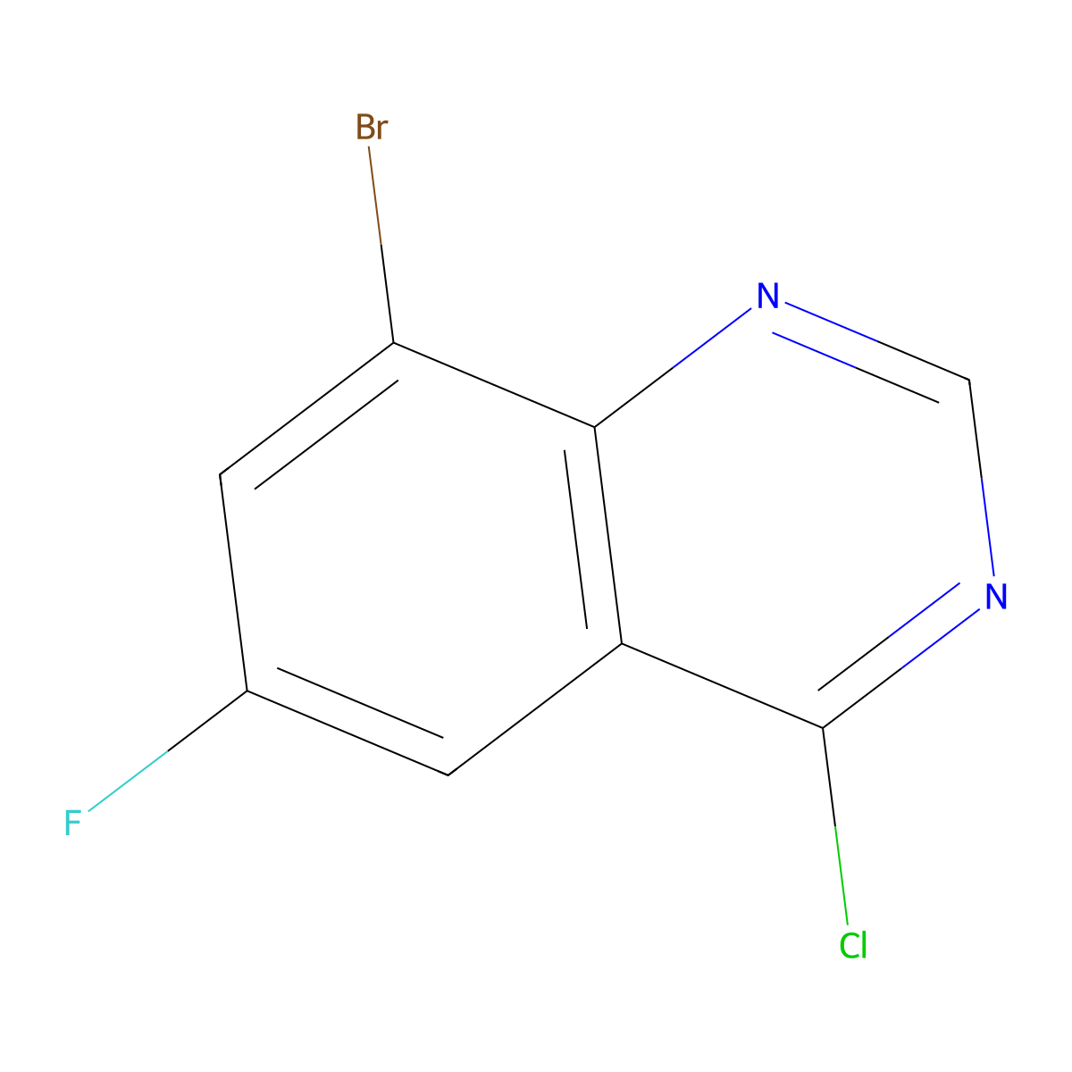 8-Bromo-4-chloro-6-fluoroquinazoline molecular structure, CAS 1351499-77-8
