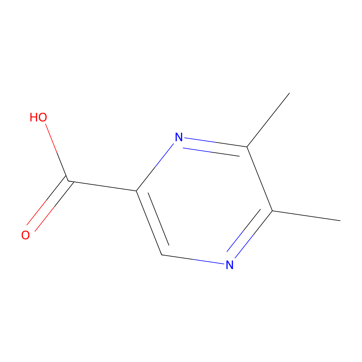 5,6-dimethylpyrazine-2-carboxylic Acid molecular structure, CAS 13515-06-5