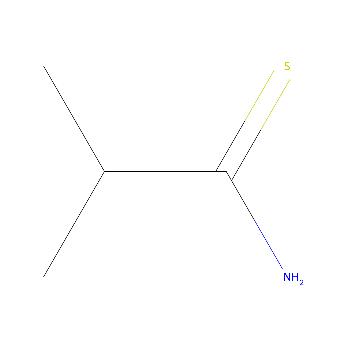 2-Methylpropanethioamide molecular structure, CAS 13515-65-6