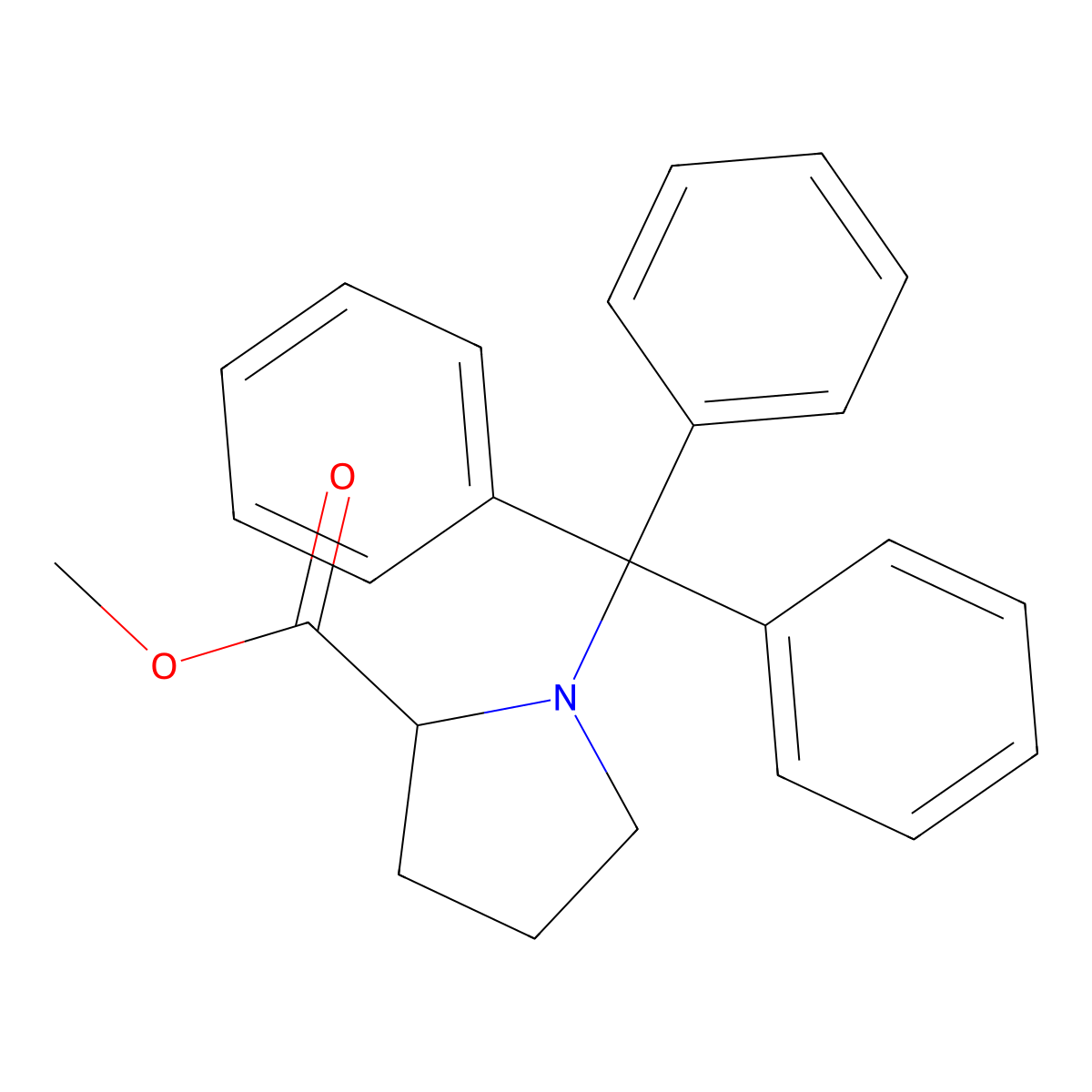 (S)-Methyl 1-tritylpyrrolidine-2-carboxylate molecular structure, CAS 13515-74-7