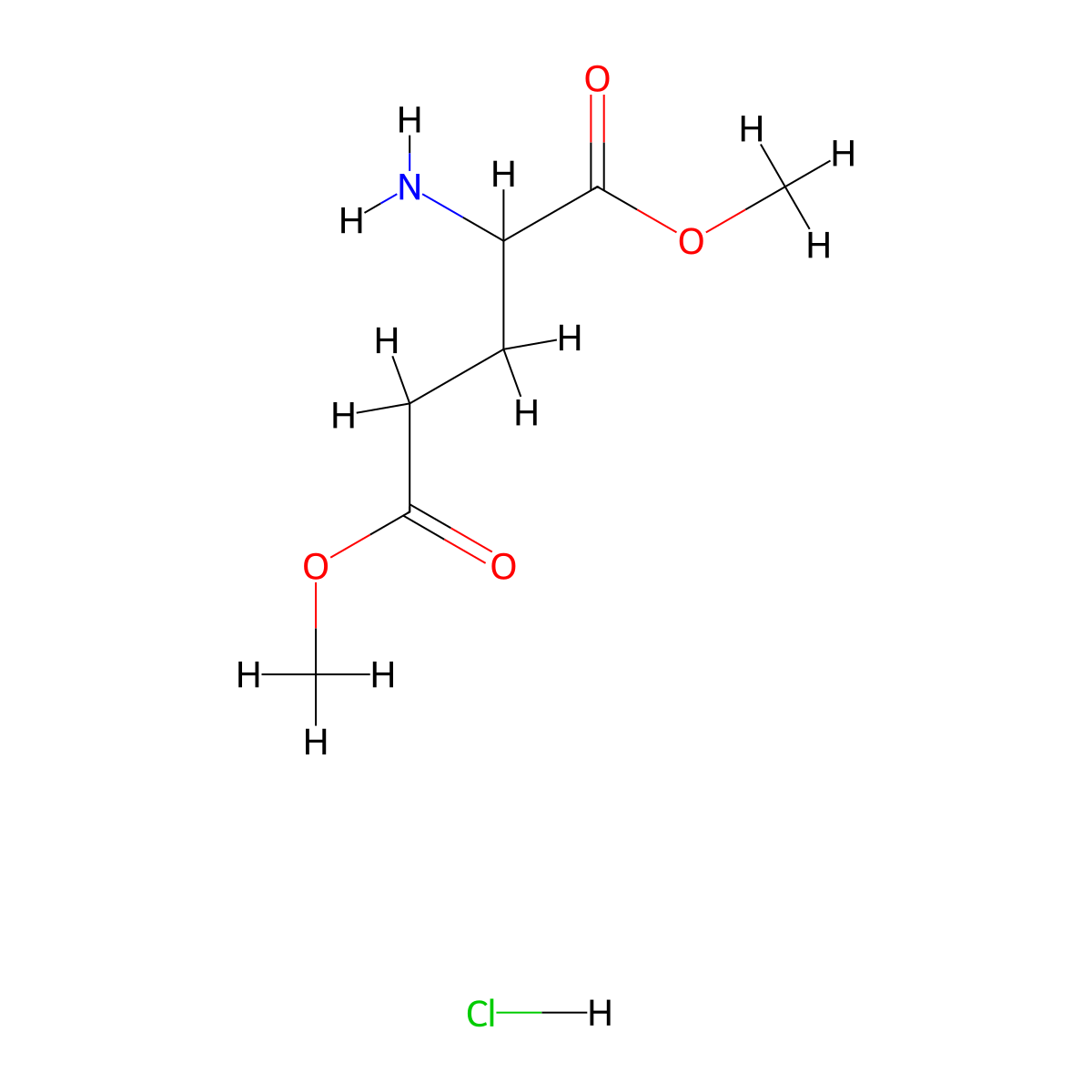 1,5-Dimethyl 2-aminopentanedioate hydrochloride molecular structure, CAS 13515-99-6