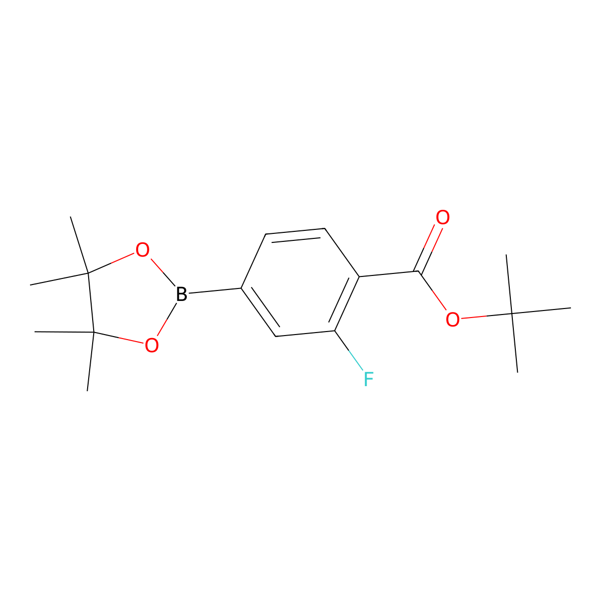 tert-Butyl 2-fluoro-4-(4,4,5,5-tetramethyl-1,3,2-dioxaborolan-2-yl)benzoate molecular structure, CAS 1351501-00-2