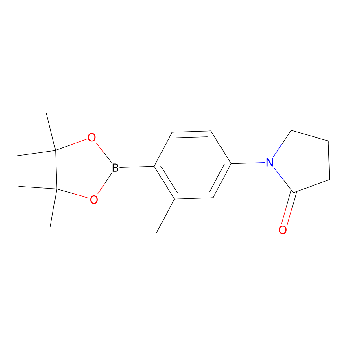 1-(3-Methyl-4-(4,4,5,5-tetramethyl-1,3,2-dioxaborolan-2-yl)phenyl)pyrrolidin-2-one molecular structure, CAS 1351501-29-5