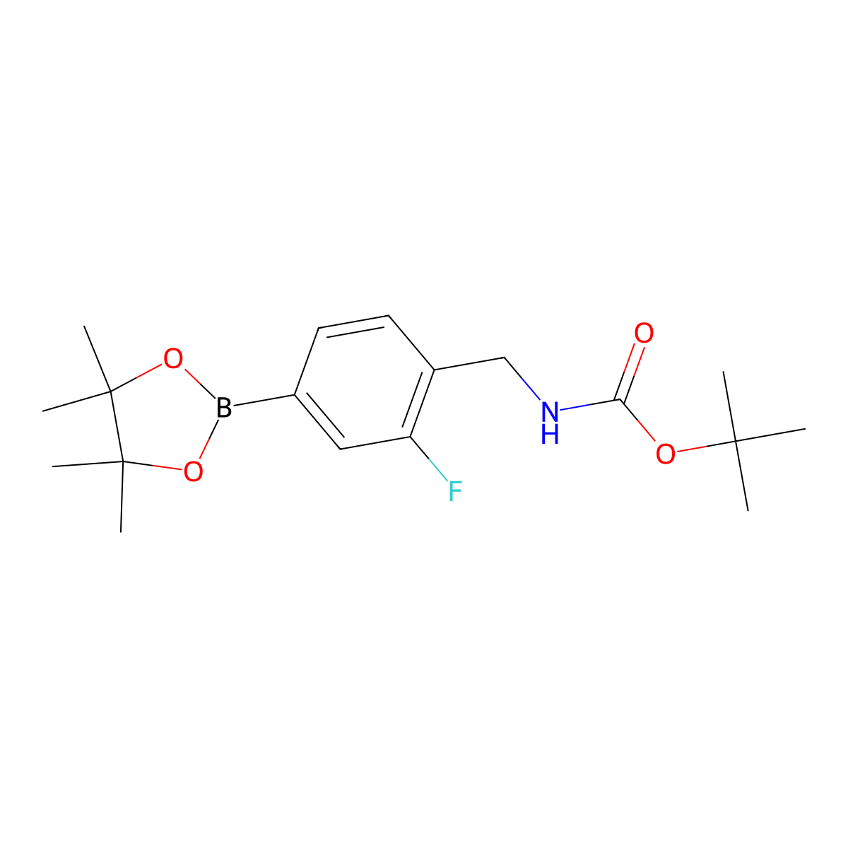 4-(n-Boc-aminomethyl)-3-fluorobenzeneboronic acid pinacol ester molecular structure, CAS 1351501-44-4