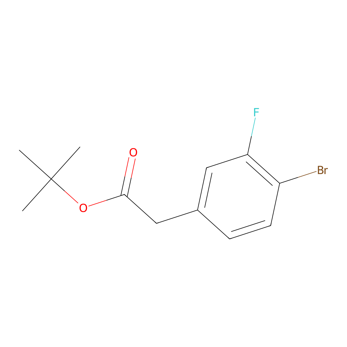 tert-Butyl 2-(4-bromo-3-fluorophenyl)acetate molecular structure, CAS 1351501-48-8