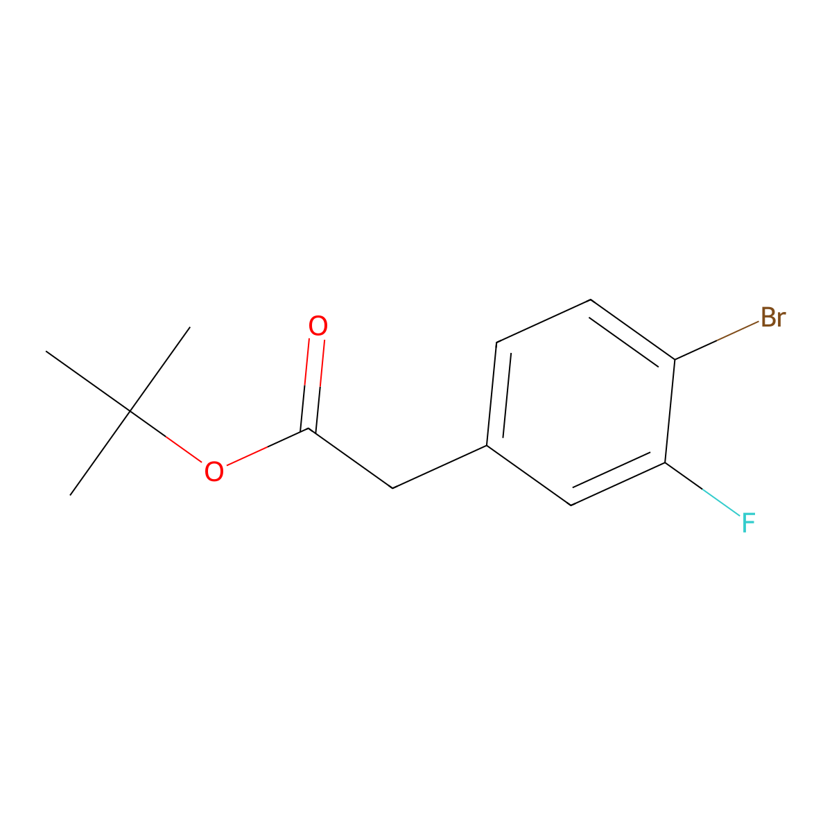 tert-Butyl 2-(4-bromo-3-fluorophenyl)acetate molecular structure, CAS 1351501-48-8