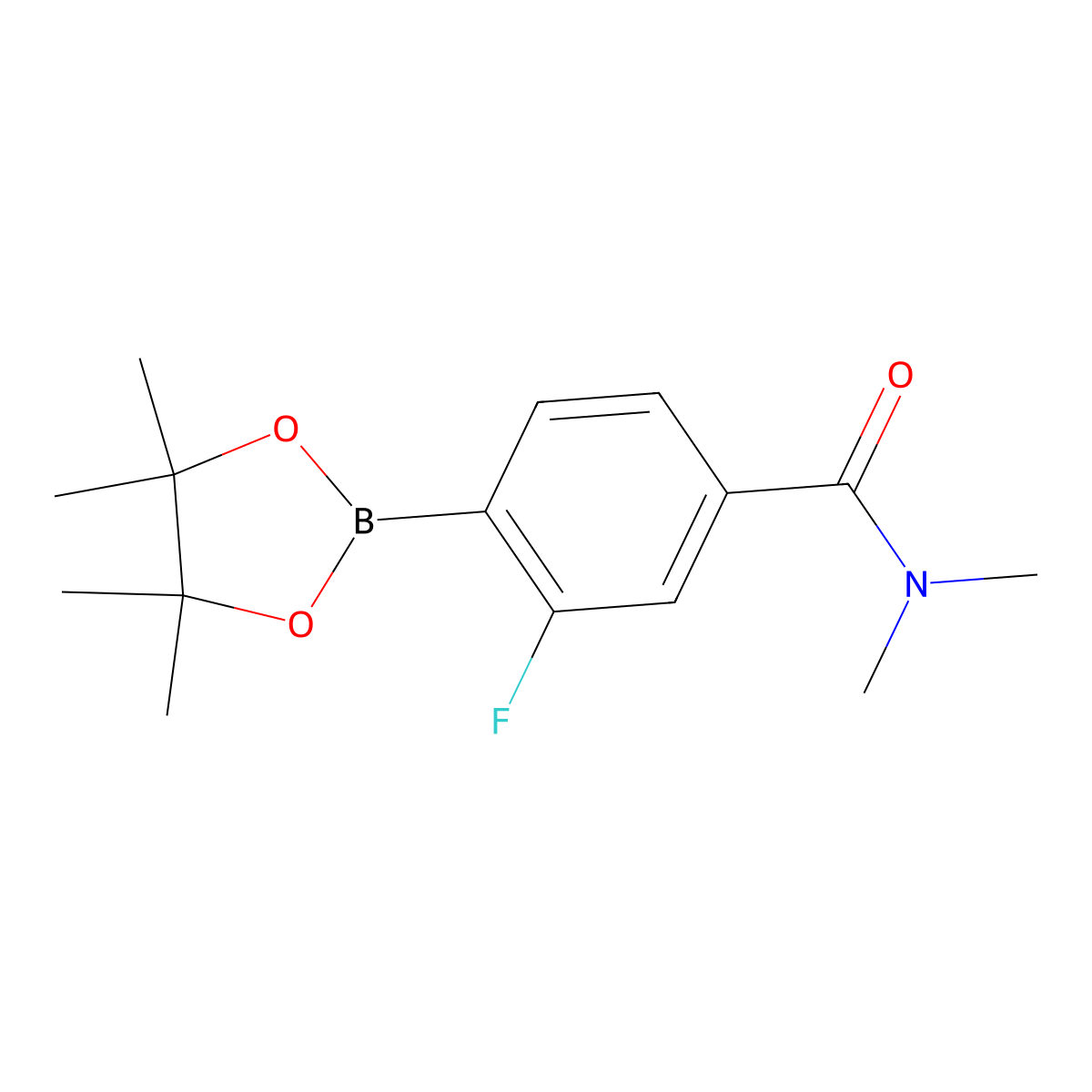 3-Fluoro-N,N-dimethyl-4-(tetramethyl-1,3,2-dioxaborolan-2-yl)benzamide molecular structure, CAS 1351502-31-2