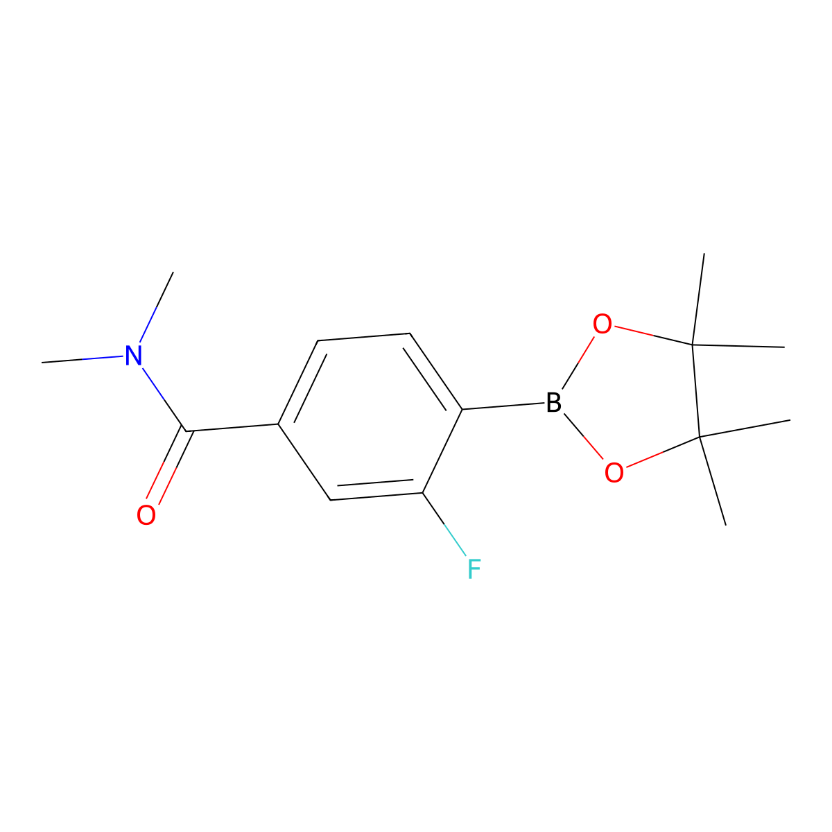 3-Fluoro-N,N-dimethyl-4-(tetramethyl-1,3,2-dioxaborolan-2-yl)benzamide molecular structure, CAS 1351502-31-2