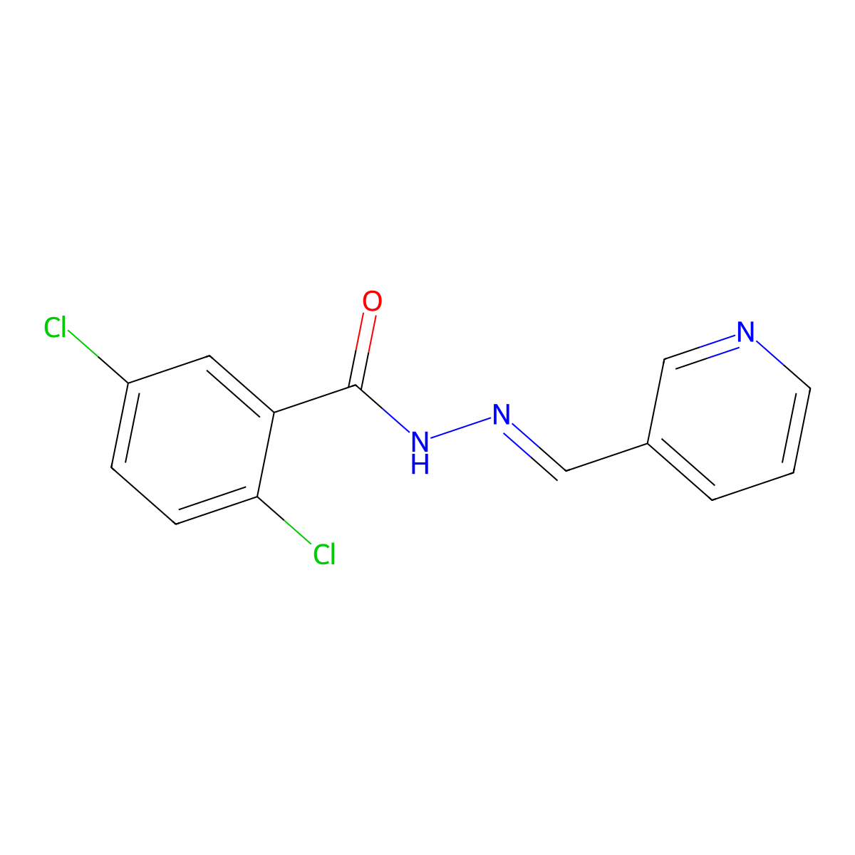 2,5-dichloro-N'-(3-pyridinylmethylene)benzenecarbohydrazide molecular structure, CAS 1351507-68-0