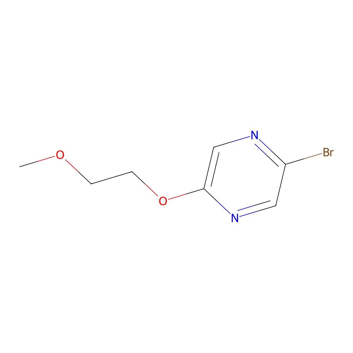2-Bromo-5-(2-methoxyethoxy)pyrazine molecular structure, CAS 1351523-79-9