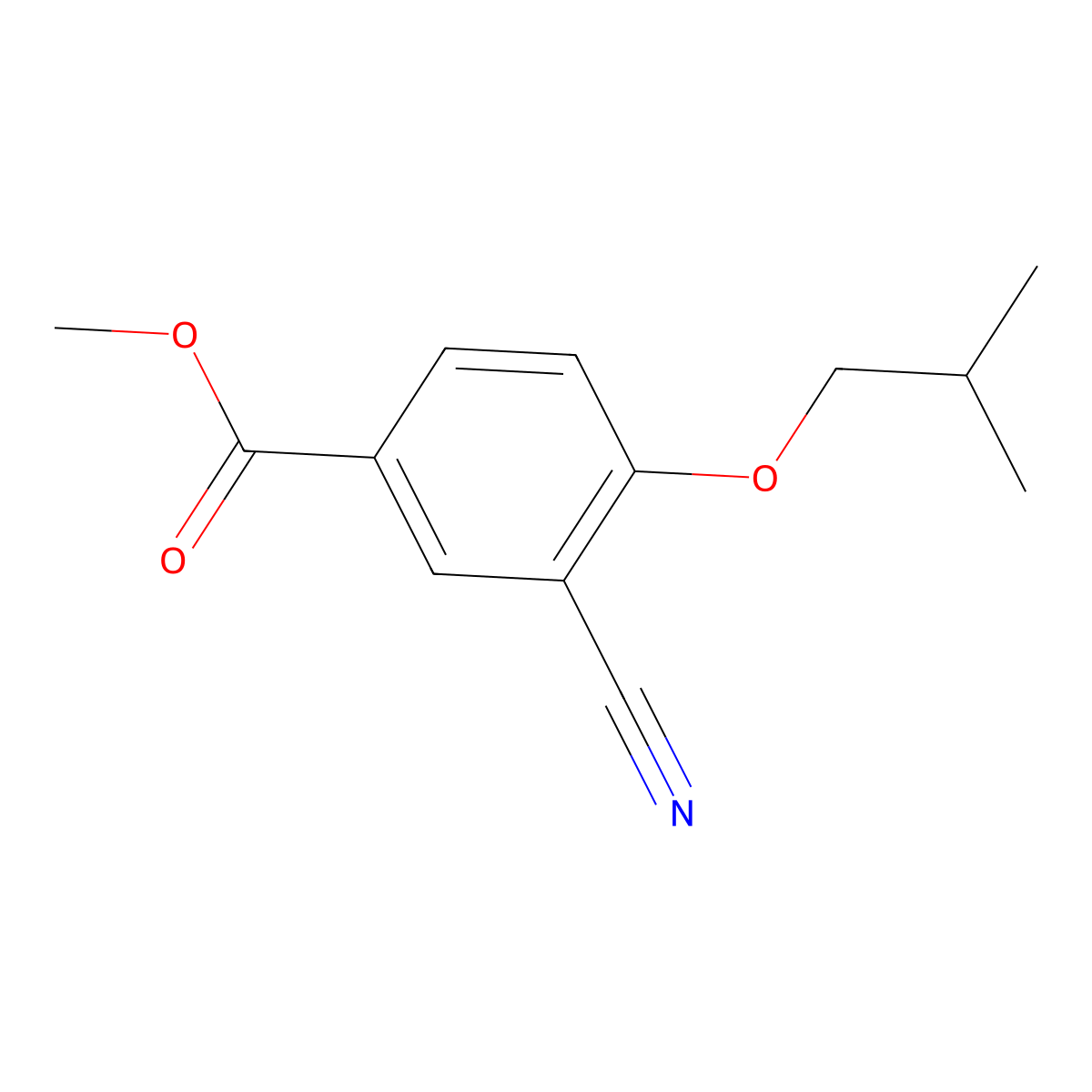 Methyl 3-cyano-4-isobutoxybenzoate molecular structure, CAS 1351529-66-2