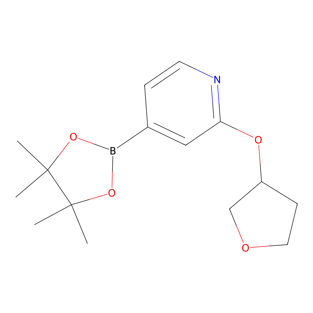 2-(Tetrahydrofuran-3-yloxy)pyridine-4-boronic acid pinacol ester molecular structure, CAS 1351529-85-5