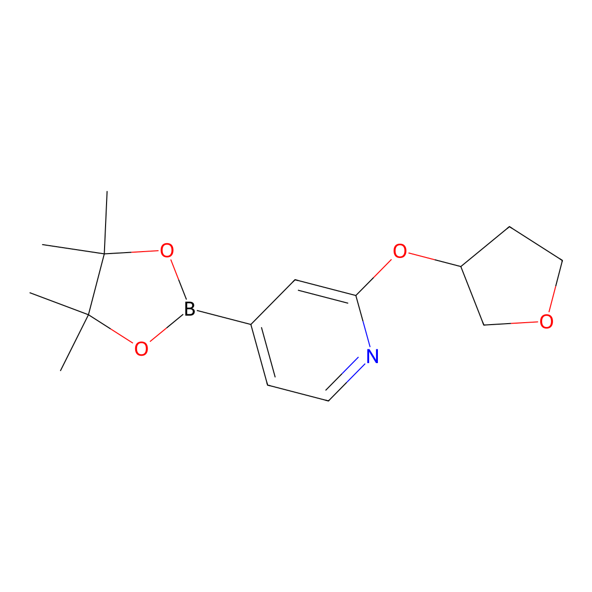 2-(Tetrahydrofuran-3-yloxy)pyridine-4-boronic acid pinacol ester molecular structure, CAS 1351529-85-5