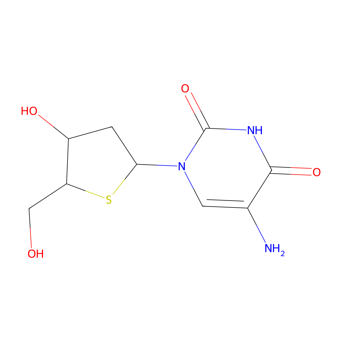5-Amino-2'-deoxy-4'-thiouridine molecular structure, CAS 135157-65-2