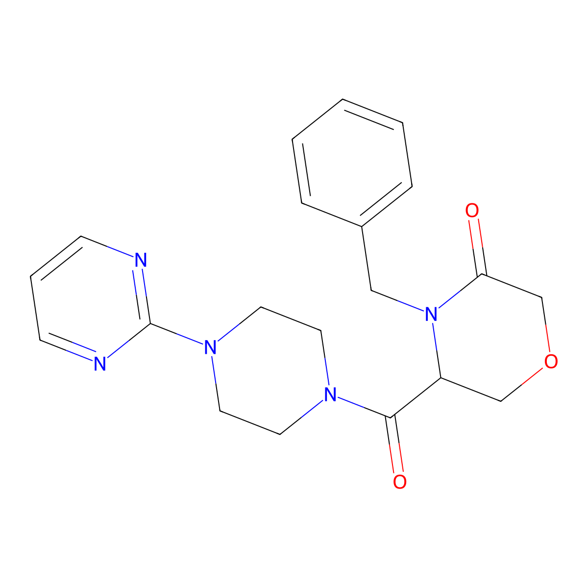 4-Benzyl-5-[4-(pyrimidin-2-yl)piperazine-1-carbonyl]morpholin-3-one molecular structure, CAS 1351581-19-5