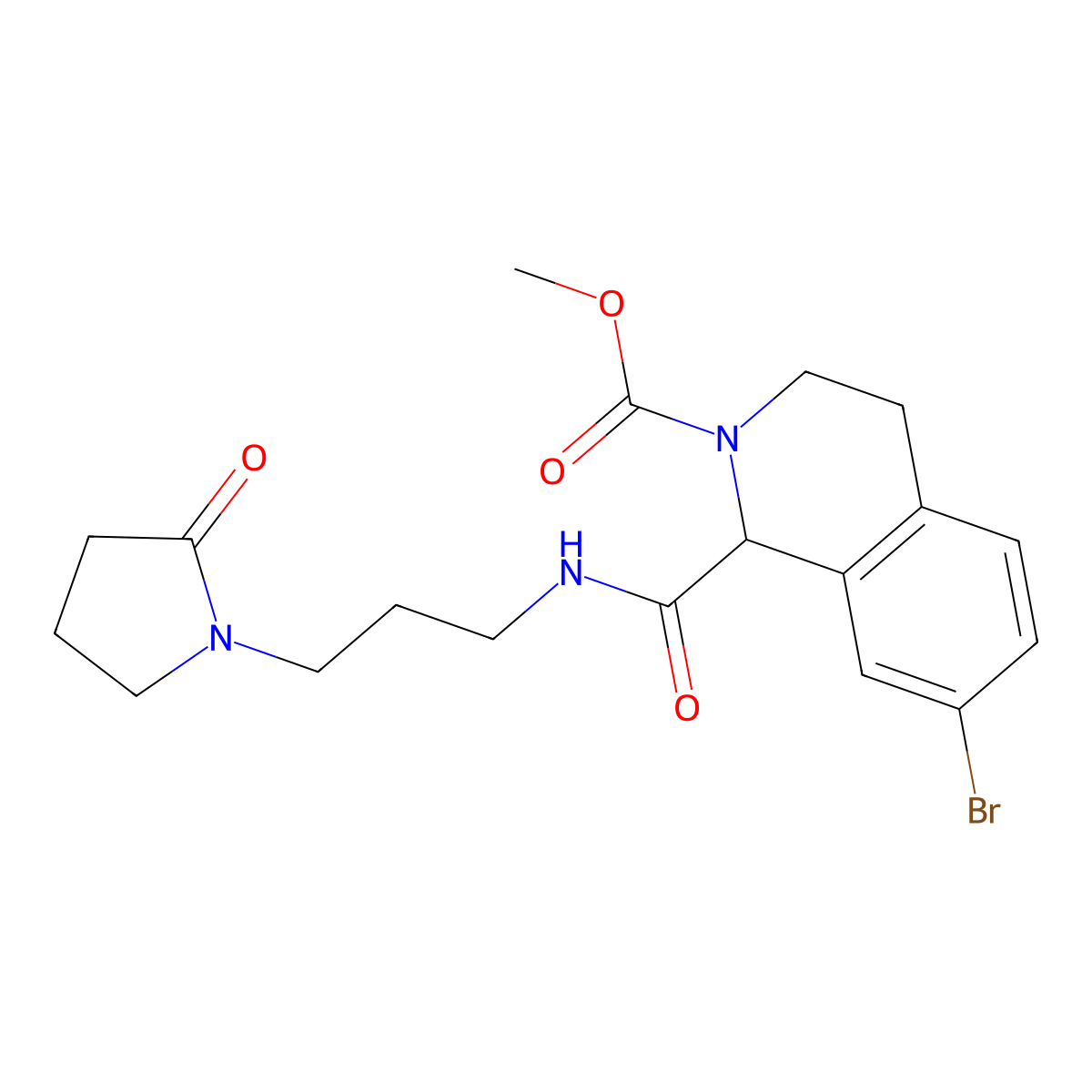 methyl 7-bromo-1-((3-(2-oxopyrrolidin-1-yl)propyl)carbamoyl)-3,4-dihydroisoquinoline-2(1H)-carboxylate molecular structure, CAS 1351581-25-3