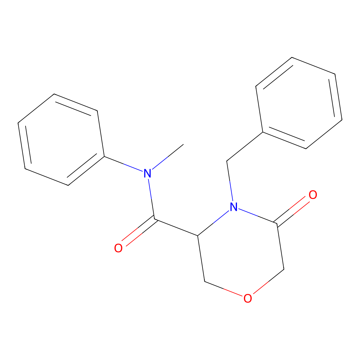 4-benzyl-N-methyl-5-oxo-N-phenylmorpholine-3-carboxamide molecular structure, CAS 1351581-40-2