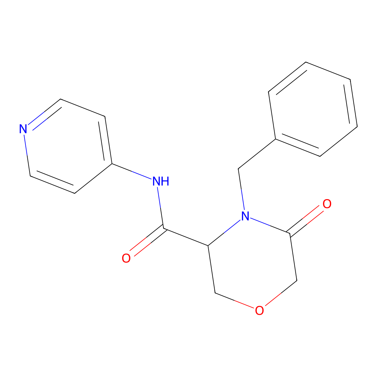 4-benzyl-5-oxo-N-(pyridin-4-yl)morpholine-3-carboxamide molecular structure, CAS 1351581-51-5