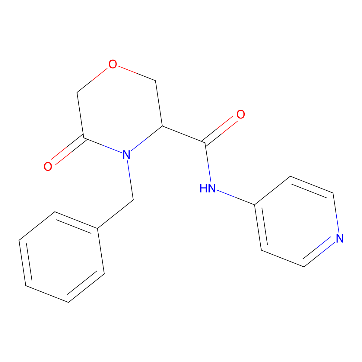 4-benzyl-5-oxo-N-(pyridin-4-yl)morpholine-3-carboxamide molecular structure, CAS 1351581-51-5