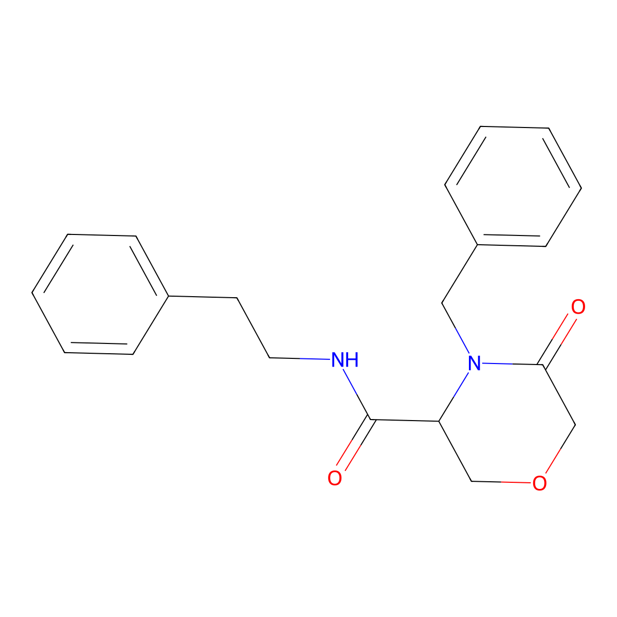 4-benzyl-5-oxo-N-(2-phenylethyl)morpholine-3-carboxamide molecular structure, CAS 1351582-10-9