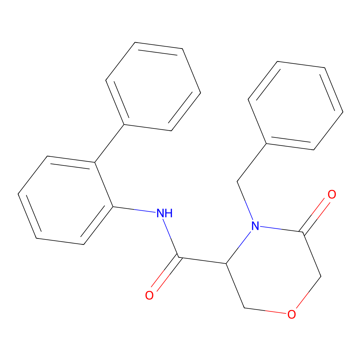 N-([1,1'-biphenyl]-2-yl)-4-benzyl-5-oxomorpholine-3-carboxamide molecular structure, CAS 1351582-21-2