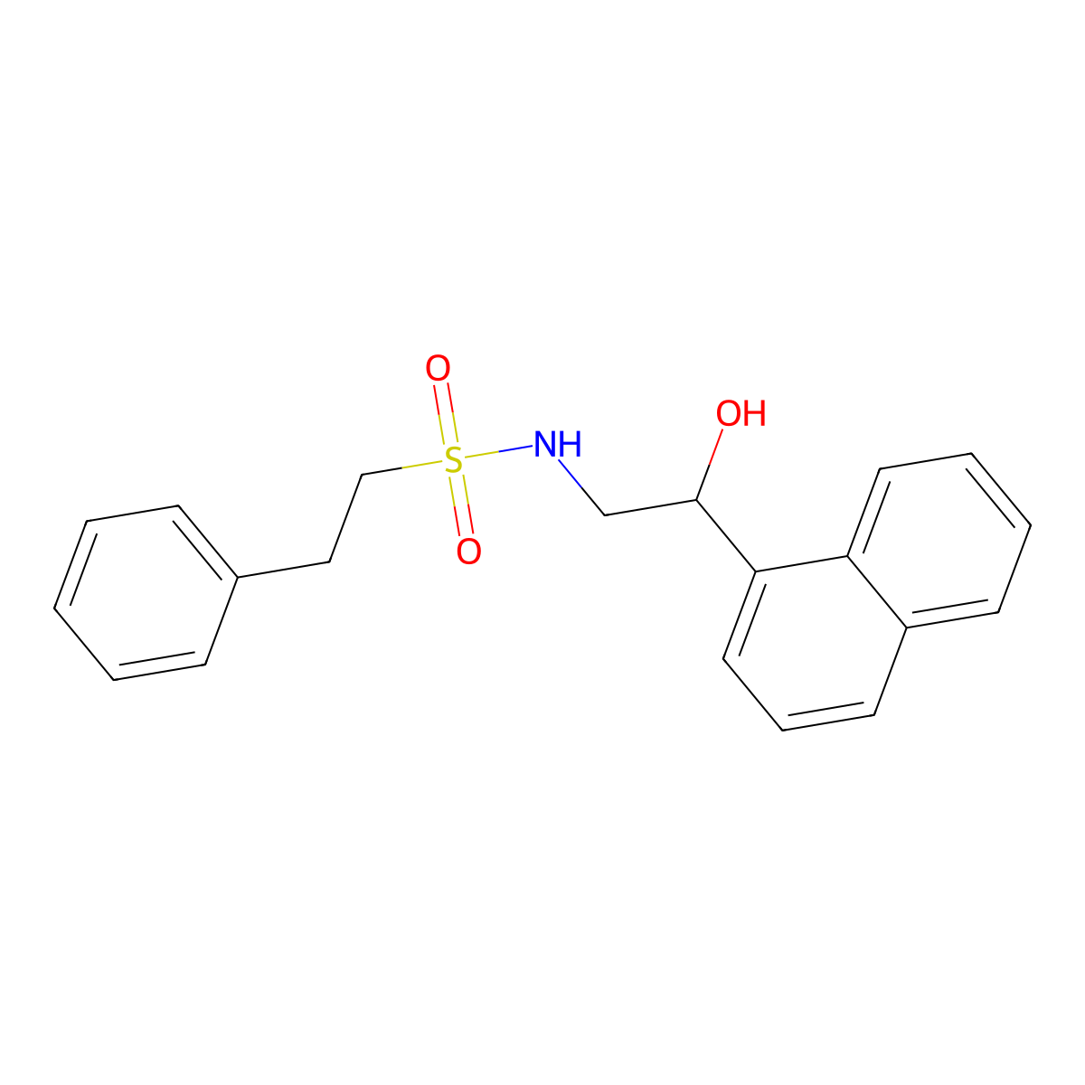 N-(2-hydroxy-2-(naphthalen-1-yl)ethyl)-2-phenylethanesulfonamide molecular structure, CAS 1351582-24-5