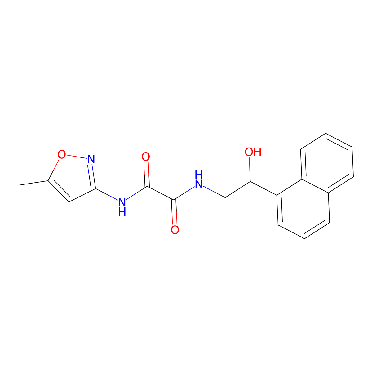 N1-(2-hydroxy-2-(naphthalen-1-yl)ethyl)-N2-(5-methylisoxazol-3-yl)oxalamide molecular structure, CAS 1351582-30-3