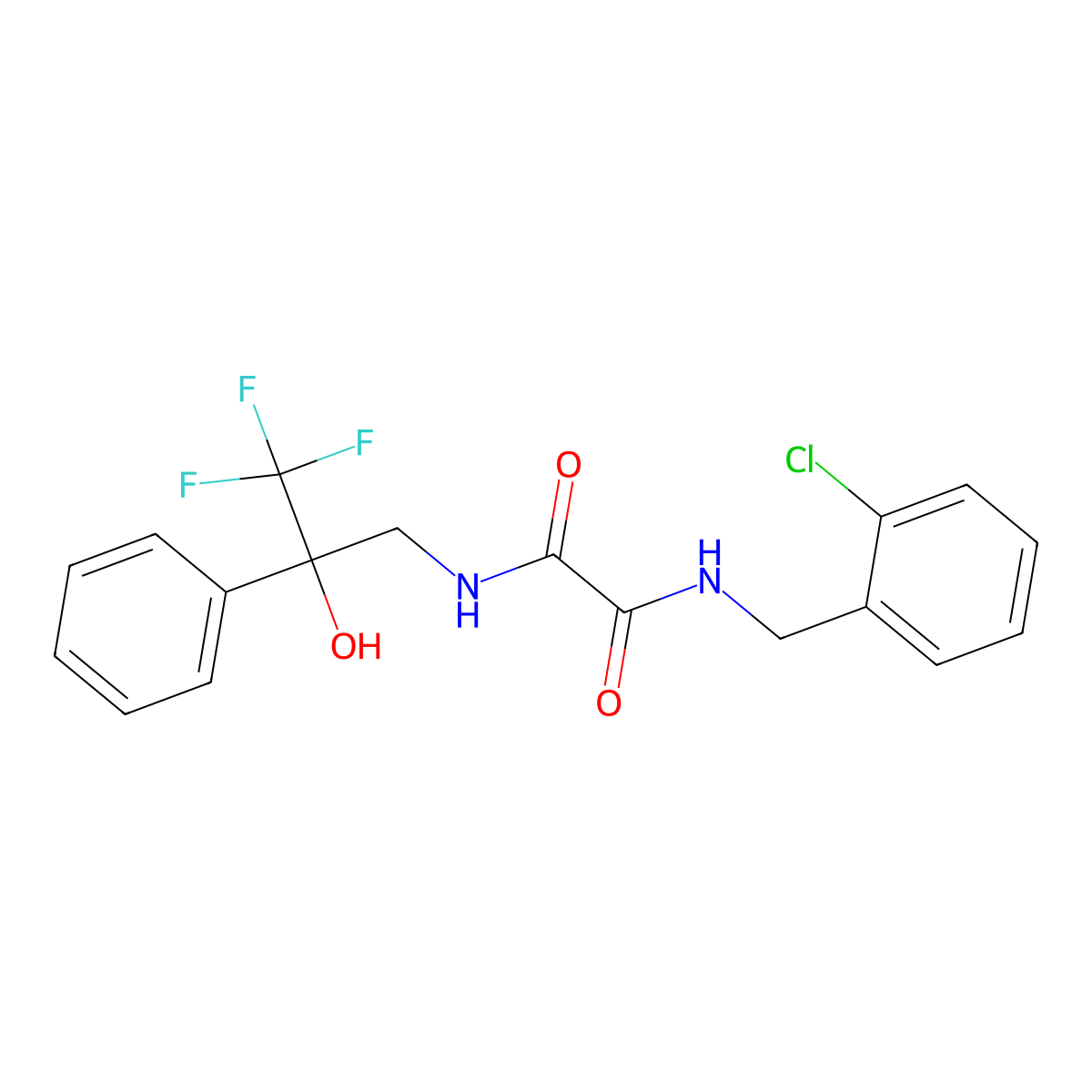 N1-(2-chlorobenzyl)-N2-(3,3,3-trifluoro-2-hydroxy-2-phenylpropyl)oxalamide molecular structure, CAS 1351582-75-6
