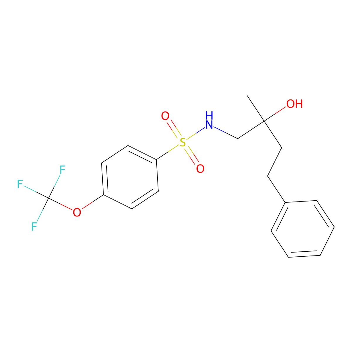N-(2-hydroxy-2-methyl-4-phenylbutyl)-4-(trifluoromethoxy)benzenesulfonamide molecular structure, CAS 1351582-82-5