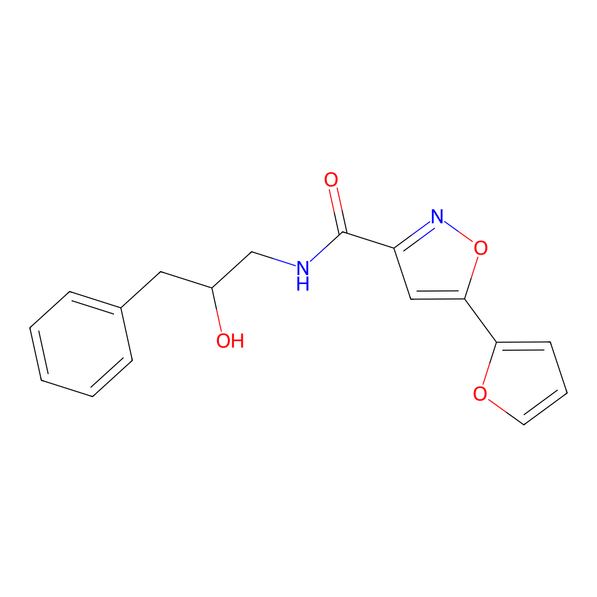 5-(furan-2-yl)-N-(2-hydroxy-3-phenylpropyl)isoxazole-3-carboxamide molecular structure, CAS 1351584-54-7