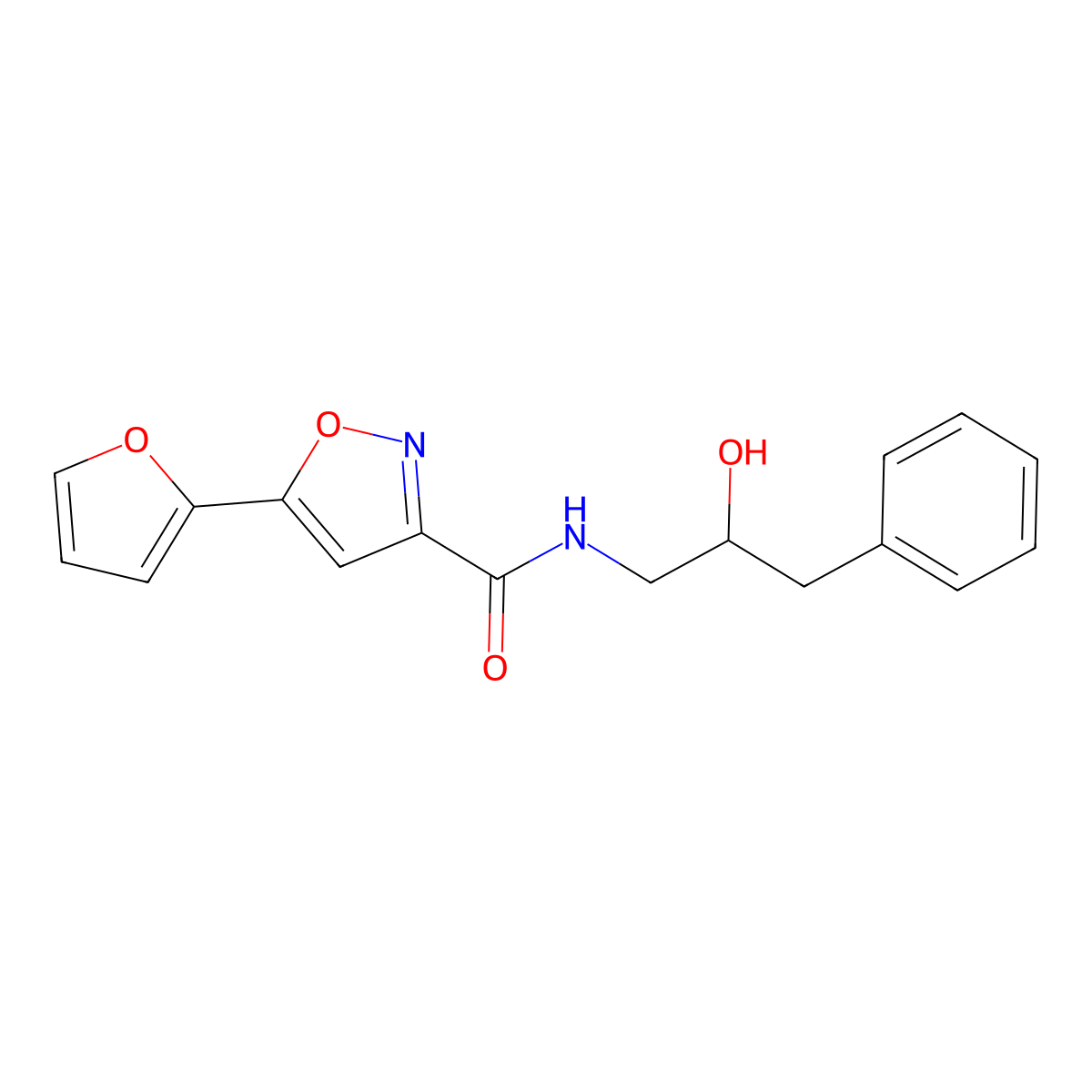 5-(furan-2-yl)-N-(2-hydroxy-3-phenylpropyl)isoxazole-3-carboxamide molecular structure, CAS 1351584-54-7