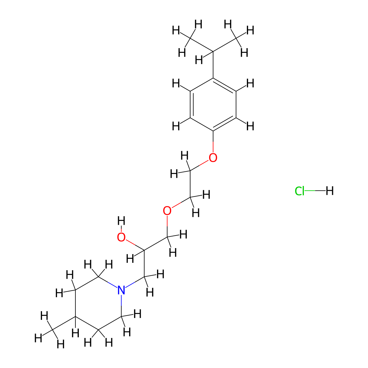 1-(2-(4-Isopropylphenoxy)ethoxy)-3-(4-methylpiperidin-1-yl)propan-2-ol hydrochloride molecular structure, CAS 1351584-55-8