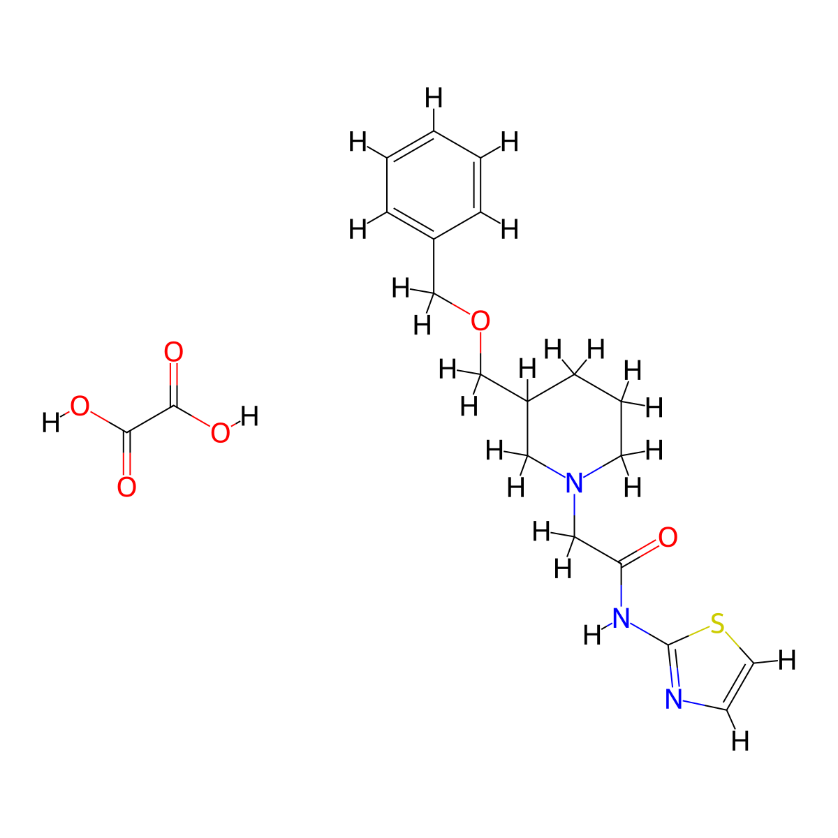 2-(3-((benzyloxy)methyl)piperidin-1-yl)-N-(thiazol-2-yl)acetamide oxalate molecular structure, CAS 1351584-63-8
