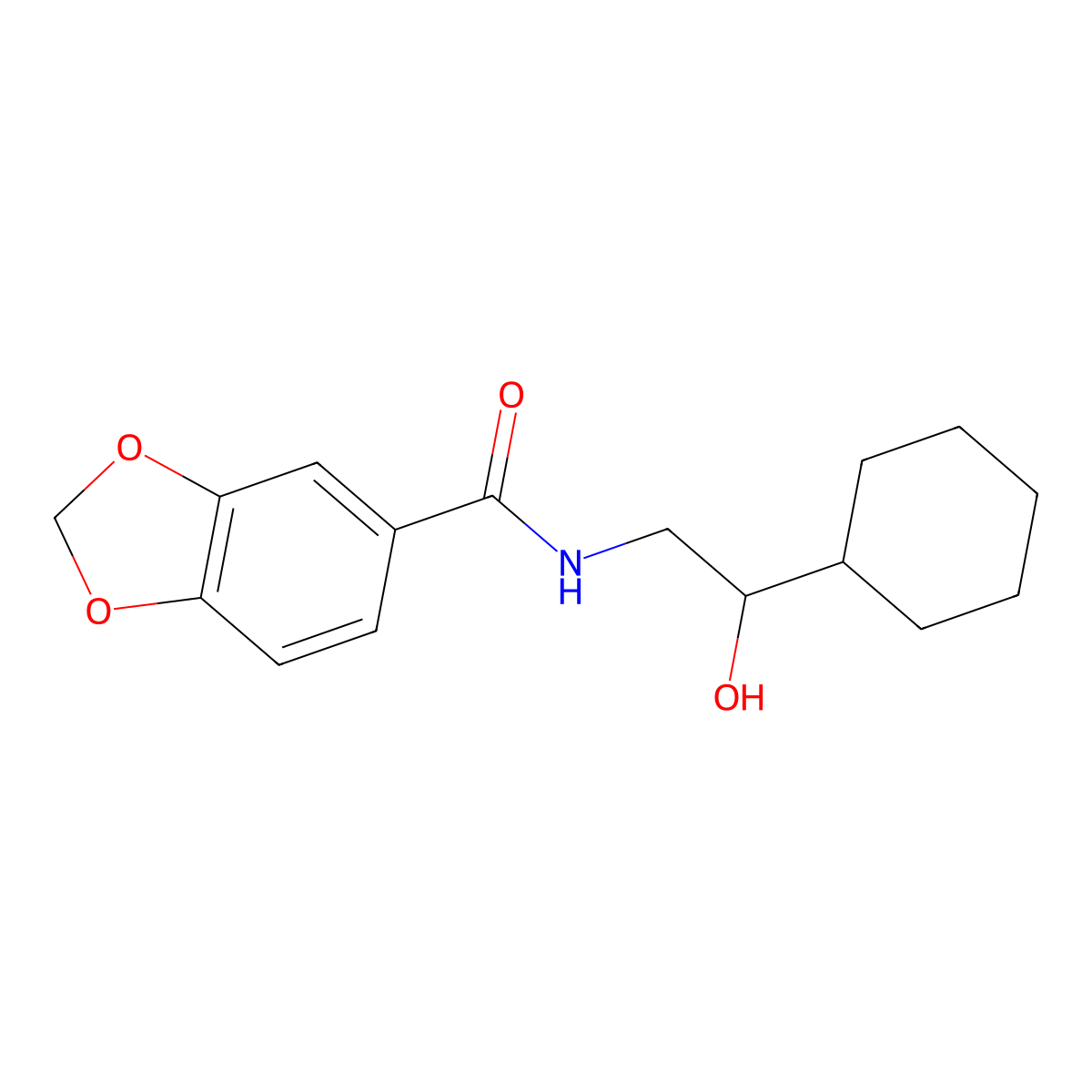 N-(2-cyclohexyl-2-hydroxyethyl)benzo[d][1,3]dioxole-5-carboxamide molecular structure, CAS 1351584-71-8