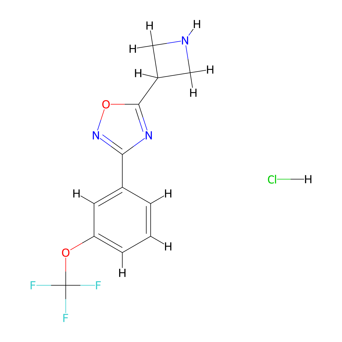 5-Azetidin-3-yl-3-[3-(trifluoromethoxy)phenyl]-1,2,4-oxadiazole hydrochloride molecular structure, CAS 1351584-79-6