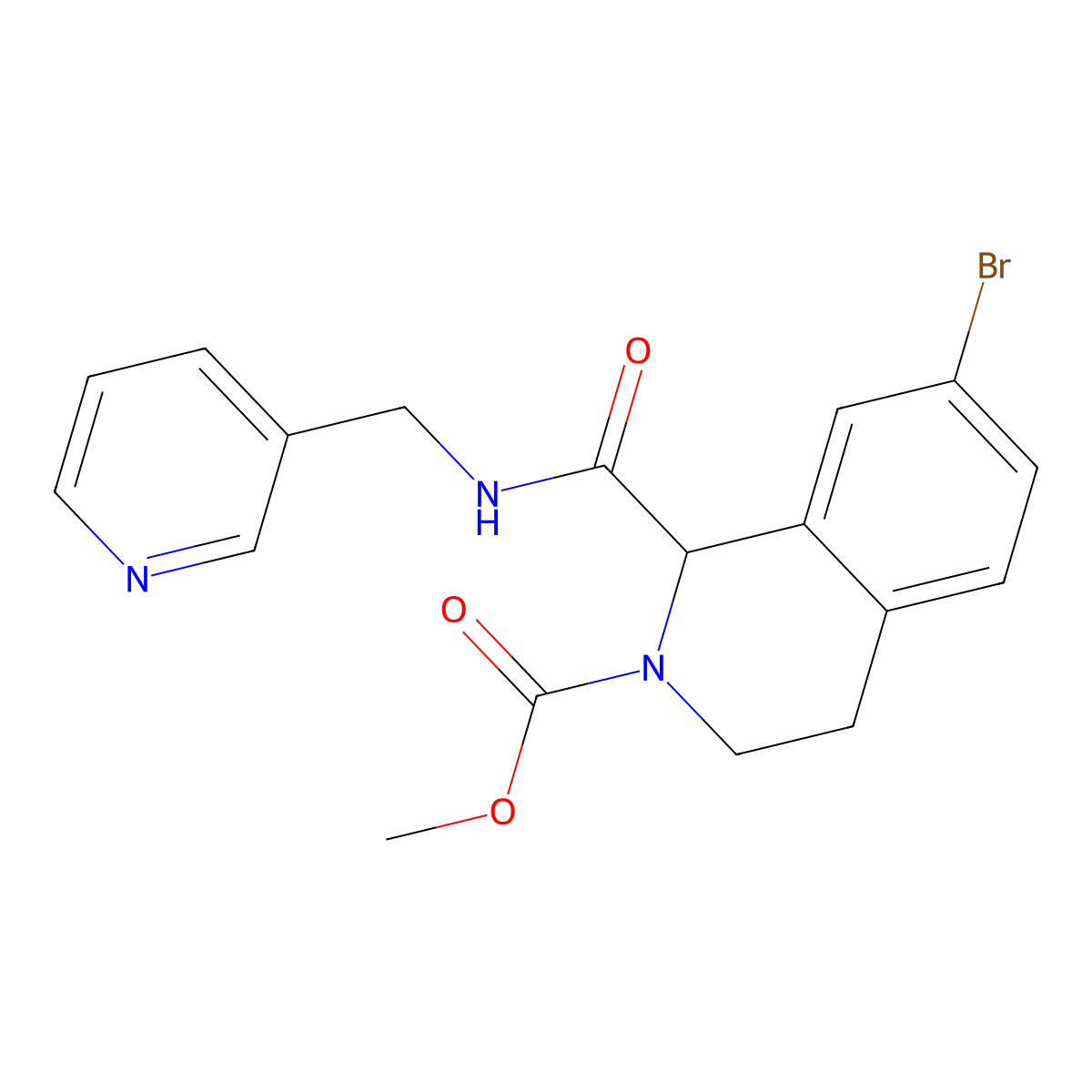 methyl 7-bromo-1-((pyridin-3-ylmethyl)carbamoyl)-3,4-dihydroisoquinoline-2(1H)-carboxylate molecular structure, CAS 1351584-82-1