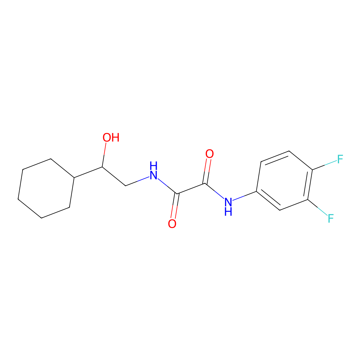 N1-(2-cyclohexyl-2-hydroxyethyl)-N2-(3,4-difluorophenyl)oxalamide molecular structure, CAS 1351584-88-7