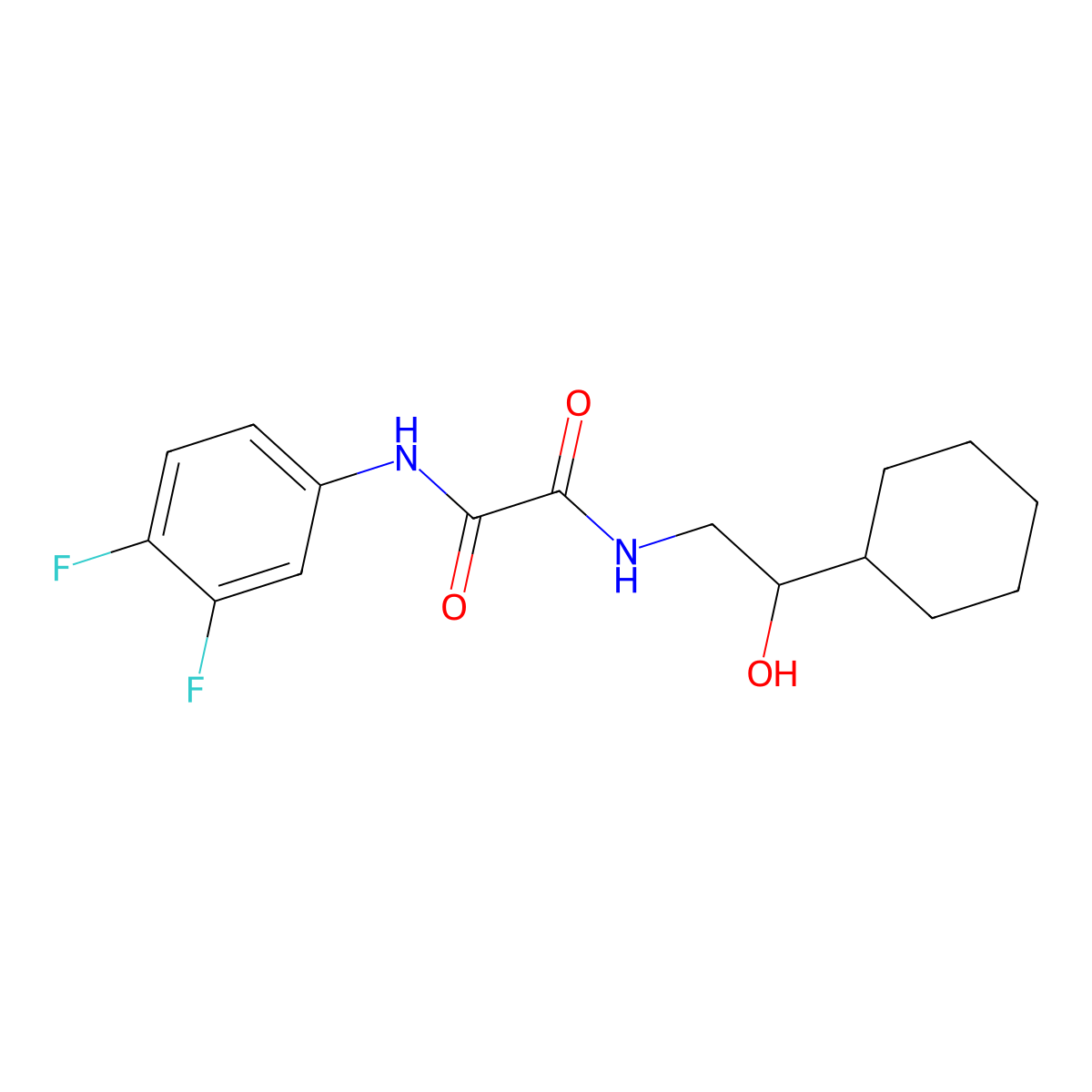N1-(2-cyclohexyl-2-hydroxyethyl)-N2-(3,4-difluorophenyl)oxalamide molecular structure, CAS 1351584-88-7