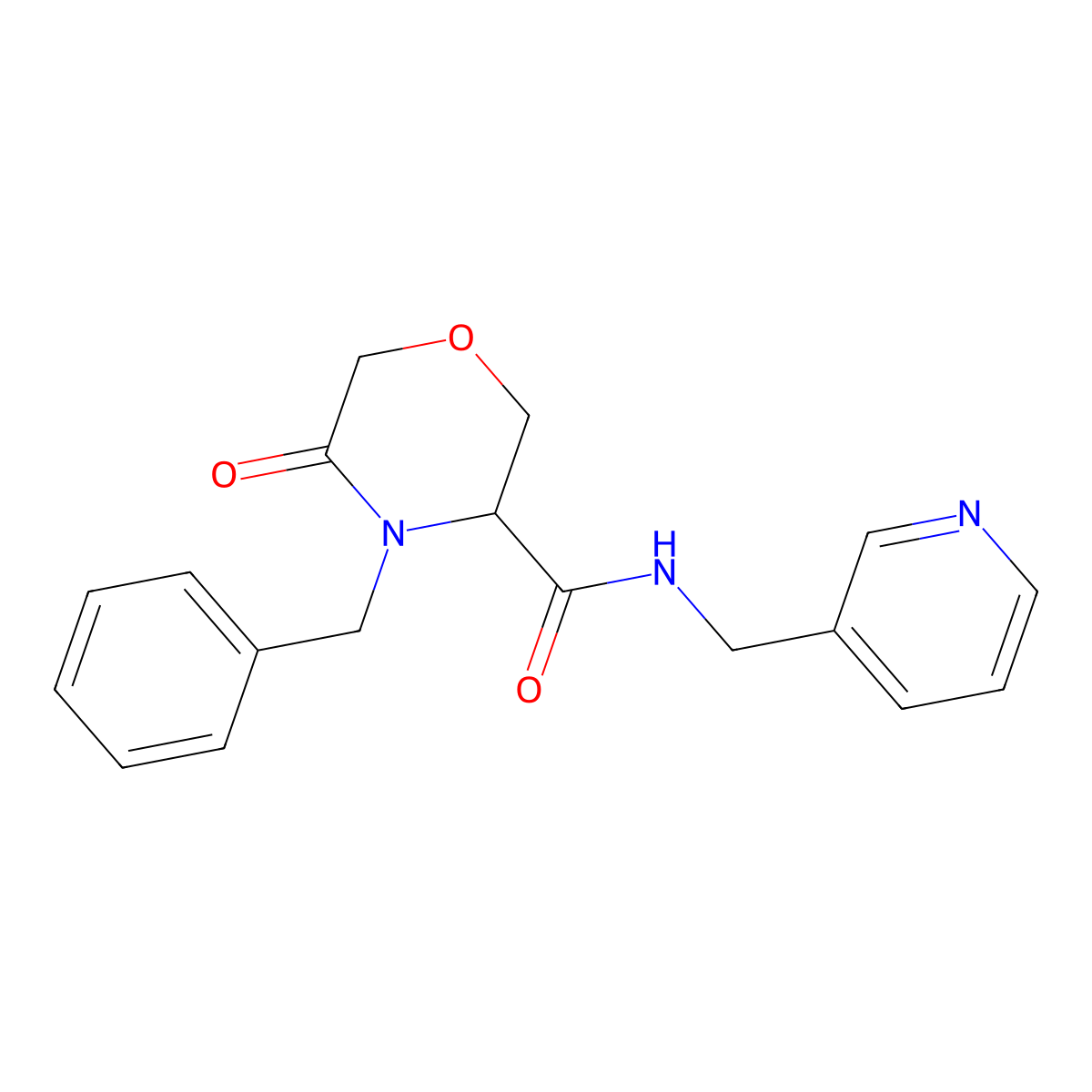 4-benzyl-5-oxo-N-[(pyridin-3-yl)methyl]morpholine-3-carboxamide molecular structure, CAS 1351584-90-1