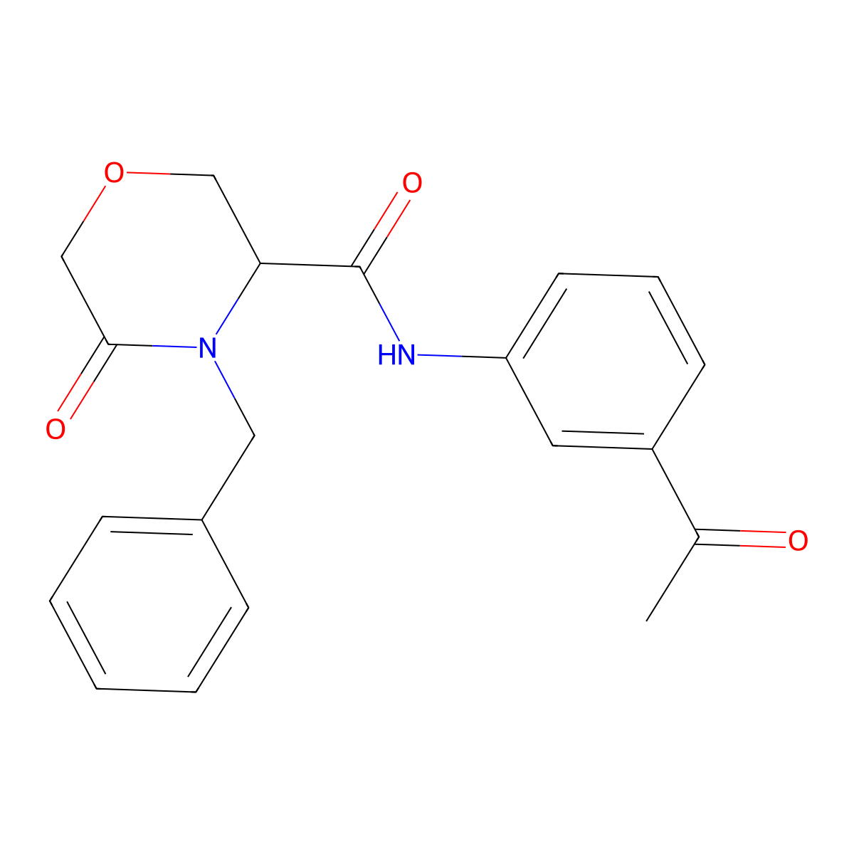 N-(3-acetylphenyl)-4-benzyl-5-oxomorpholine-3-carboxamide molecular structure, CAS 1351584-91-2
