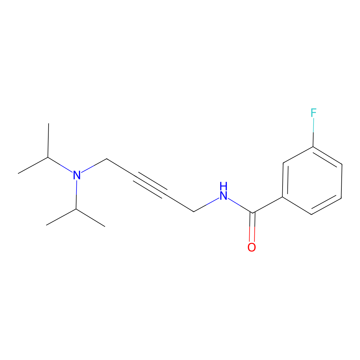 N-(4-(diisopropylamino)but-2-yn-1-yl)-3-fluorobenzamide molecular structure, CAS 1351584-92-3