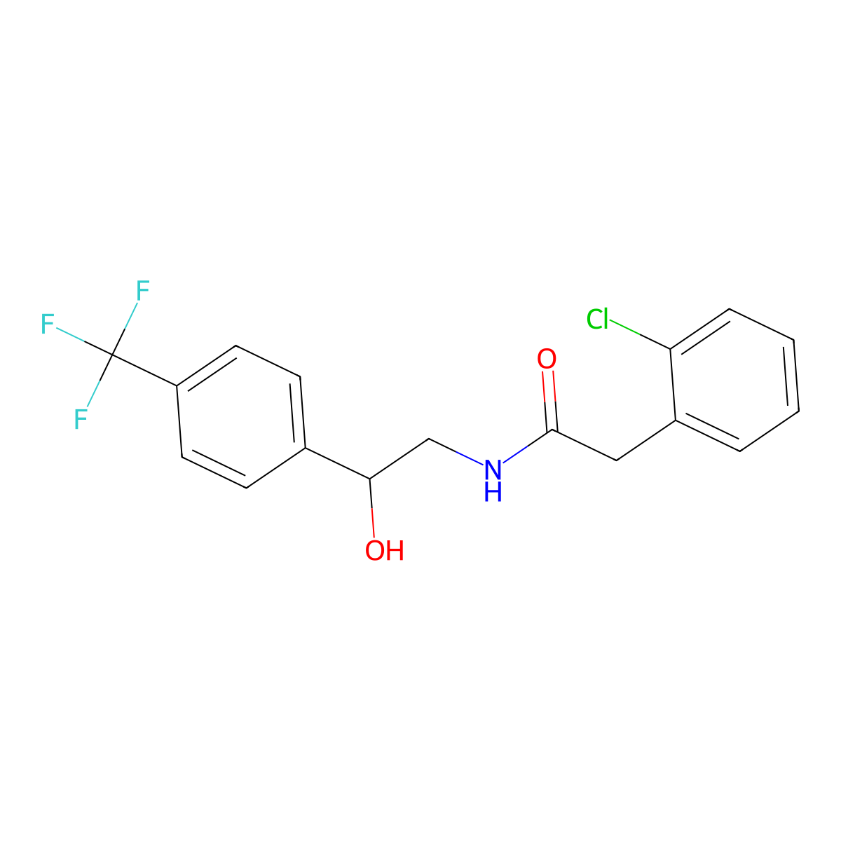 2-(2-chlorophenyl)-N-{2-hydroxy-2-[4-(trifluoromethyl)phenyl]ethyl}acetamide molecular structure, CAS 1351584-95-6