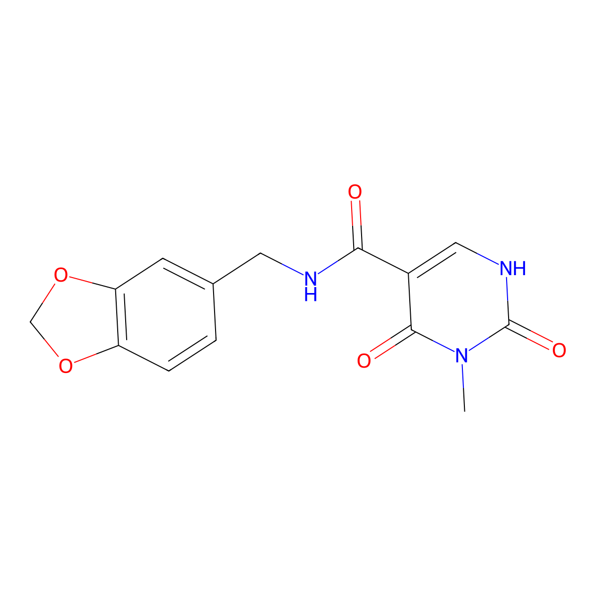 N-(benzo[d][1,3]dioxol-5-ylmethyl)-3-methyl-2,4-dioxo-1,2,3,4-tetrahydropyrimidine-5-carboxamide molecular structure, CAS 1351585-01-7