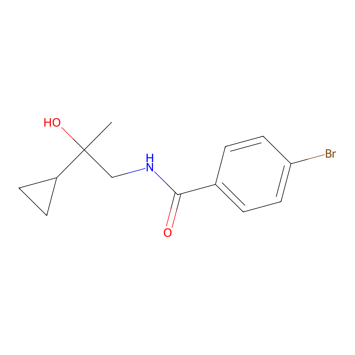 4-bromo-N-(2-cyclopropyl-2-hydroxypropyl)benzamide molecular structure, CAS 1351585-09-5