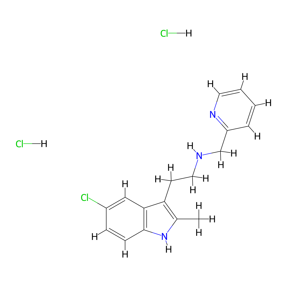 2-(5-chloro-2-methyl-1H-indol-3-yl)-N-(pyridin-2-ylmethyl)ethanamine dihydrochloride molecular structure, CAS 1351585-12-0