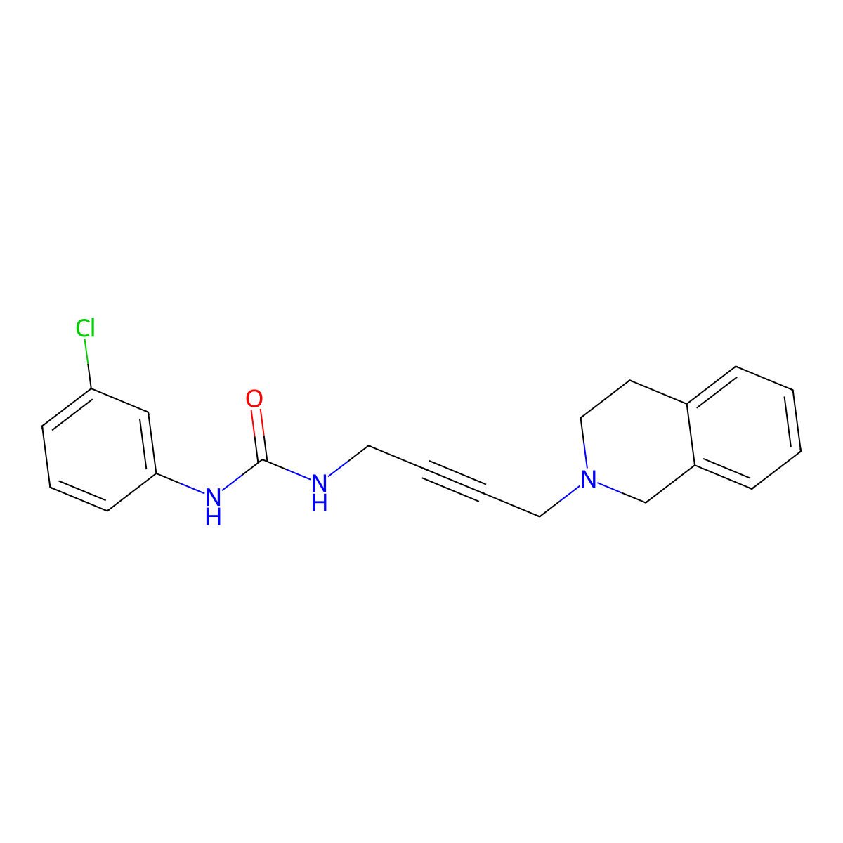 1-(3-chlorophenyl)-3-(4-(3,4-dihydroisoquinolin-2(1H)-yl)but-2-yn-1-yl)urea molecular structure, CAS 1351585-16-4
